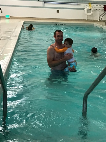 Swimming lessons with Dad