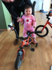 G learned how to ride a bike