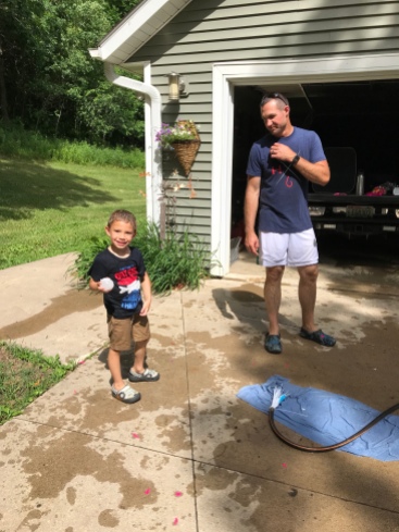 When it was hot, we played with water balloons